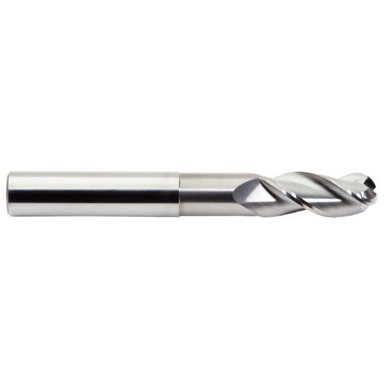 Picture of M.A. Ford 138B0787N5 Dia 2mm Sh 0.2362 Loc 0.1575 Oal2.9528 End Mill Standard Flute Standard Helix Carbide Uncoated Single End Ball Noseball Tuffcut® X-Al